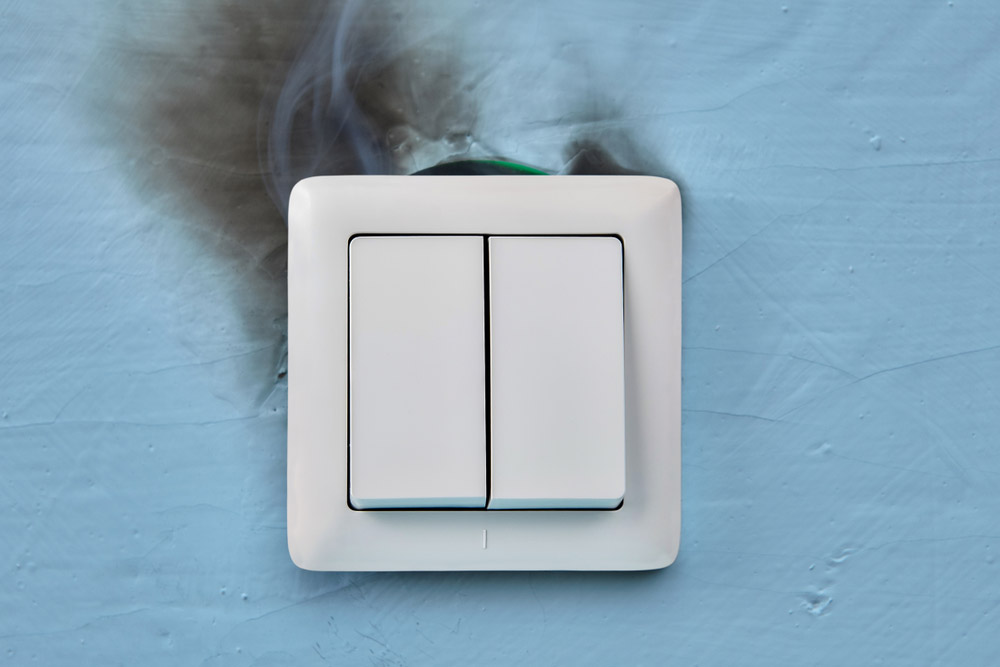 burn marks near switch housing