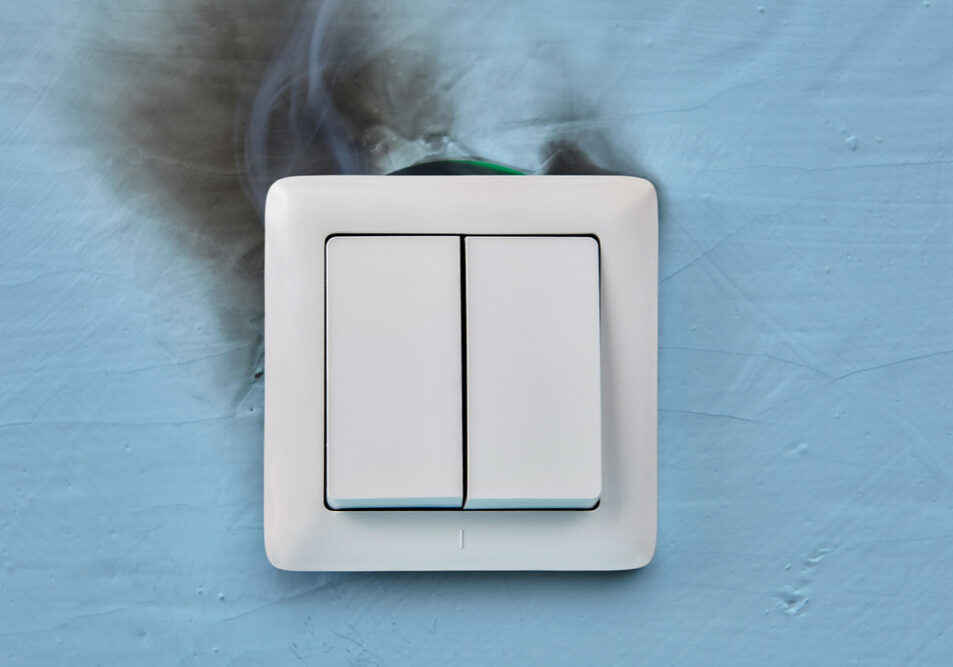 burn marks near switch housing